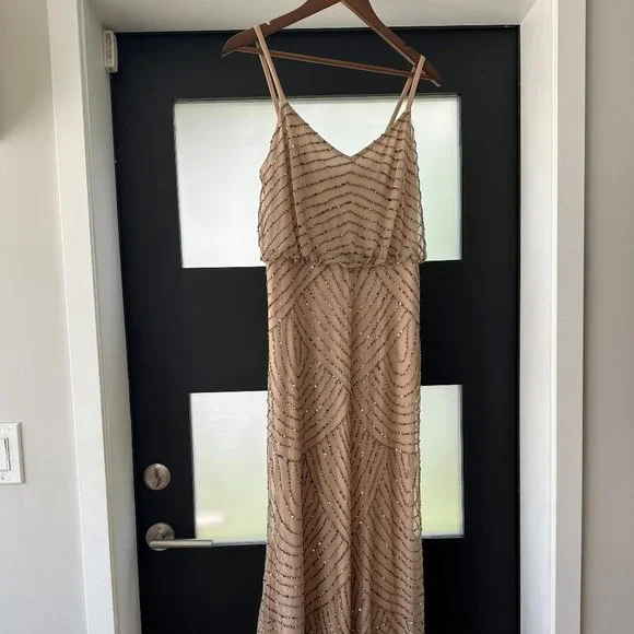 Adrianna Papell | Dresses | Adrianna Papell Art Deco Taupe Size 8 | Poshmark